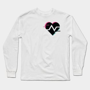 Glitch heart cardiogram sign Long Sleeve T-Shirt